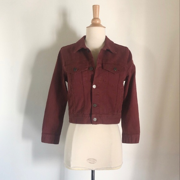 AG Adriano Goldschmied Maroon Denim Jacket - Picture 7 of 9